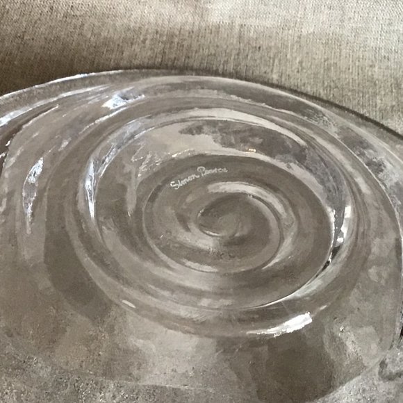 Simon Pearce Art Glass Display or Serving Bowl Hand Blown Heavy Glass - Picture 7 of 11